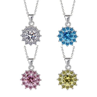 GemChic Women's Exquisite Sparkling Star Circular Sunflower Embed Zircon Pendant Necklace Trendy Birthday Christmas Jewelry Gift