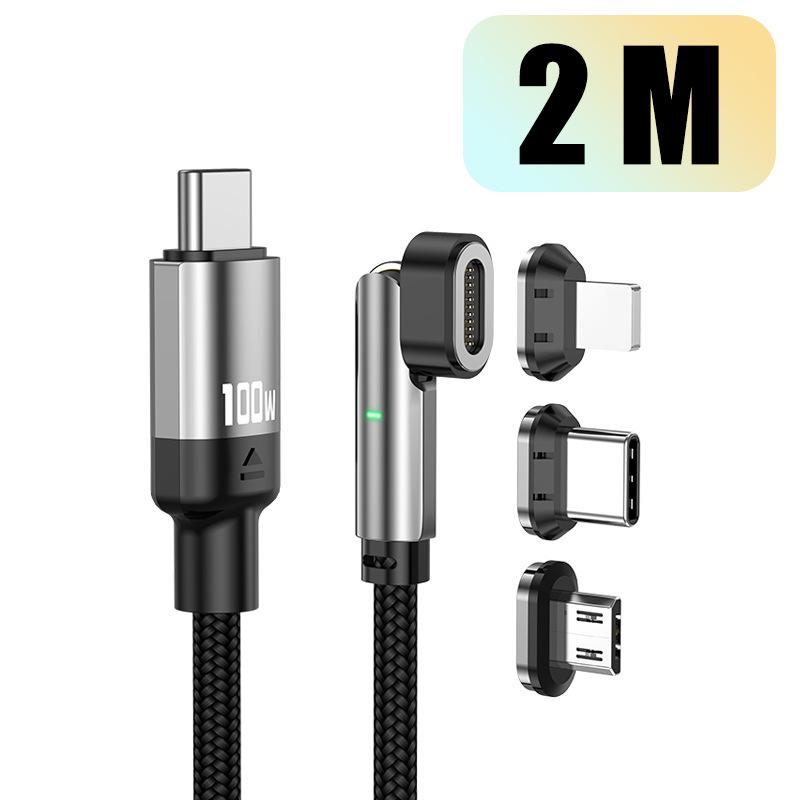 Magnetic 180° Rotating PD100W 3-in-1 Cable for Android, Apple Phones & Laptops