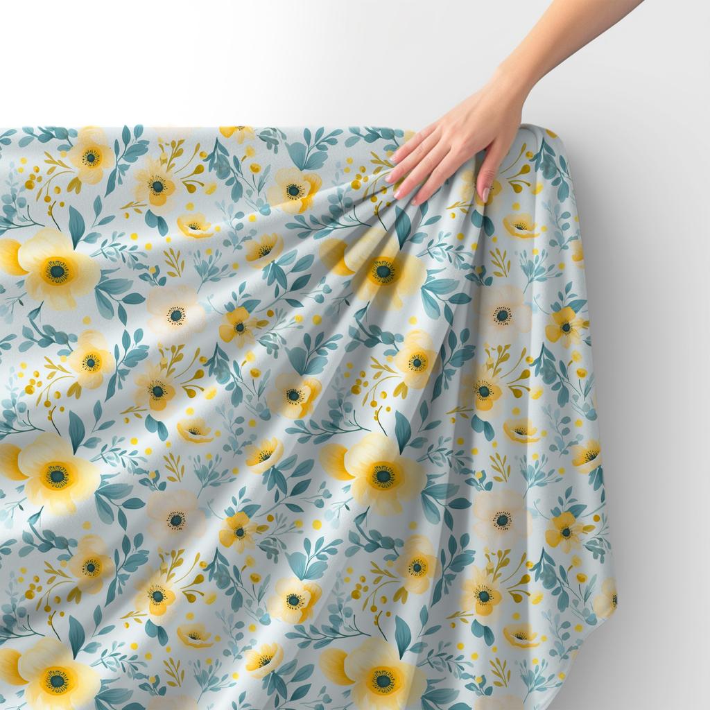Royal Samt Stoff Polyester Zum Nähen - Motiv Blumen - Rdx2823