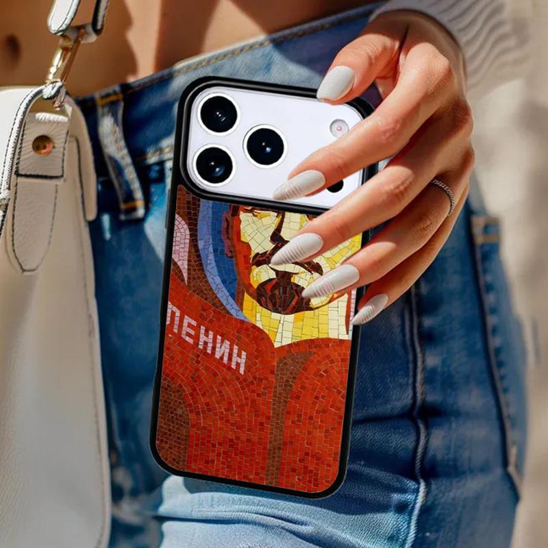 

Lenin Soviet Union Flag Phone Case For iPhone 17 Air 14 15 13 12 Max Cover For Apple 16e 11 Pro Max Plus Coque iPhone 14