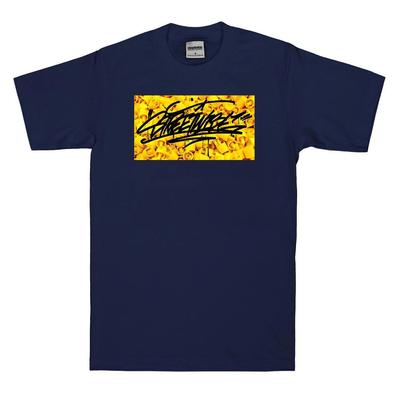 Streetwise Clothing Yellow Tips 100% Cotton T-shirt Mens Tees Top In Navy - Graffiti Streetwear M-5X