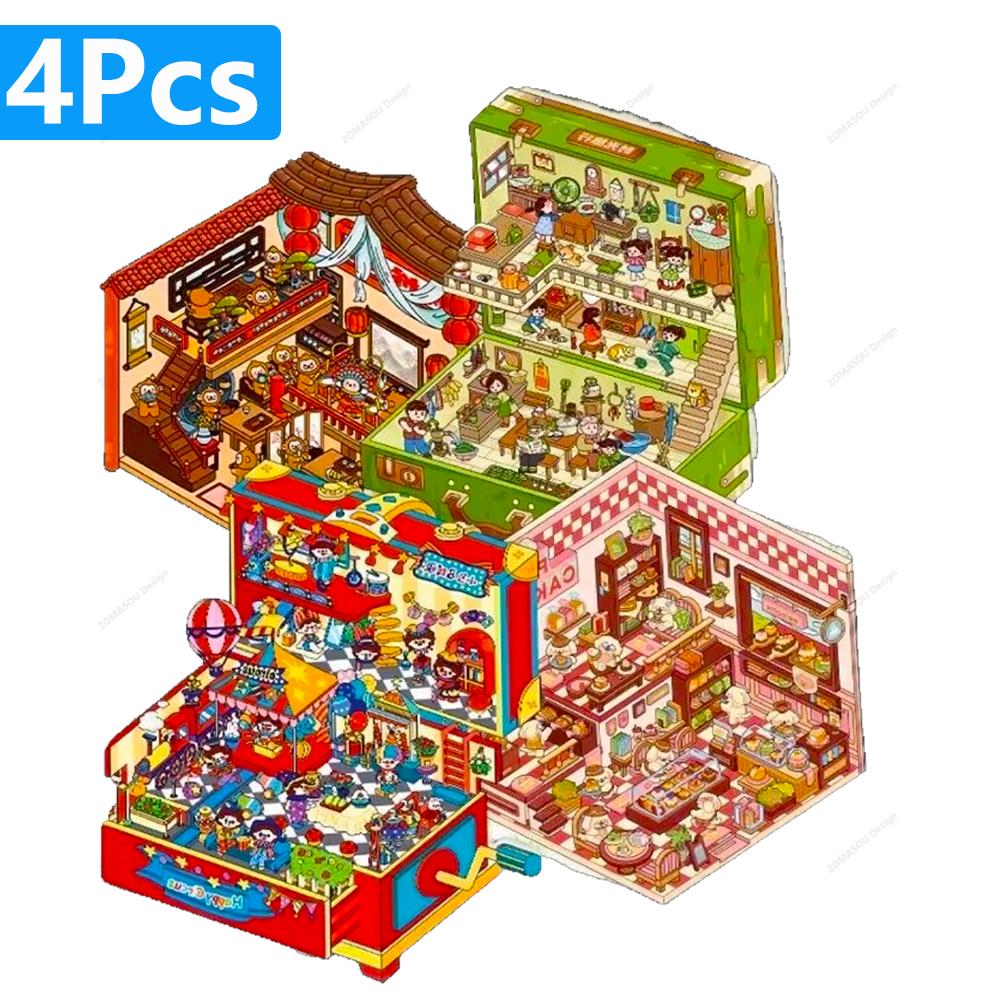 

DIY 3D Ландшафтные наклейки Миниатюрная сцена из домика Sricker Kids Classmate Cure Festival Рождественский подарок