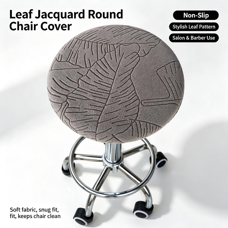 1Pcs Stretch Round Chair Covers Jacquard Round Bar Stool Seat Covers For Stool Chair Washable Stool Cushion Slipcover