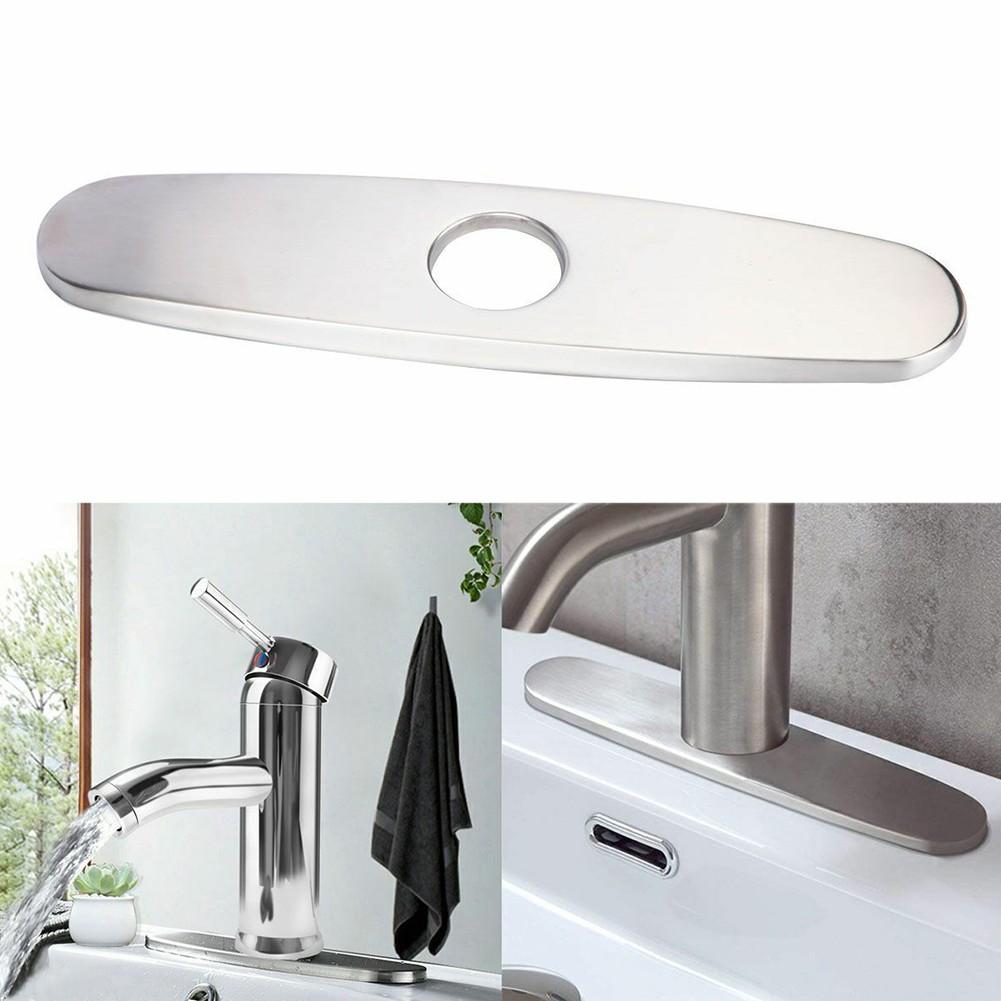 

10inch Faucet Plate Hole Tap Cover Deck Plate Stainless Steel Bathroom Sink