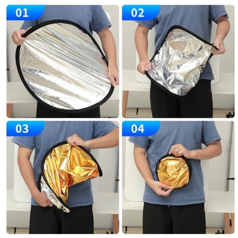 5 In 1 Round Photo Reflector Collapsible Portable Kit for Outdoor Live Broadcast Studio Portrait Shooting