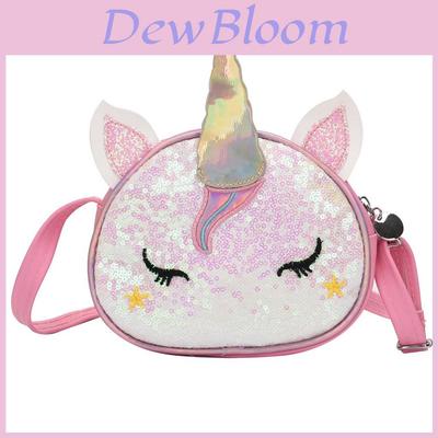 Mini Mochila de Bebé Niña Unicornio Piel Sintética Con Lentejuelas Brillantes Para Niñas Pequeñas