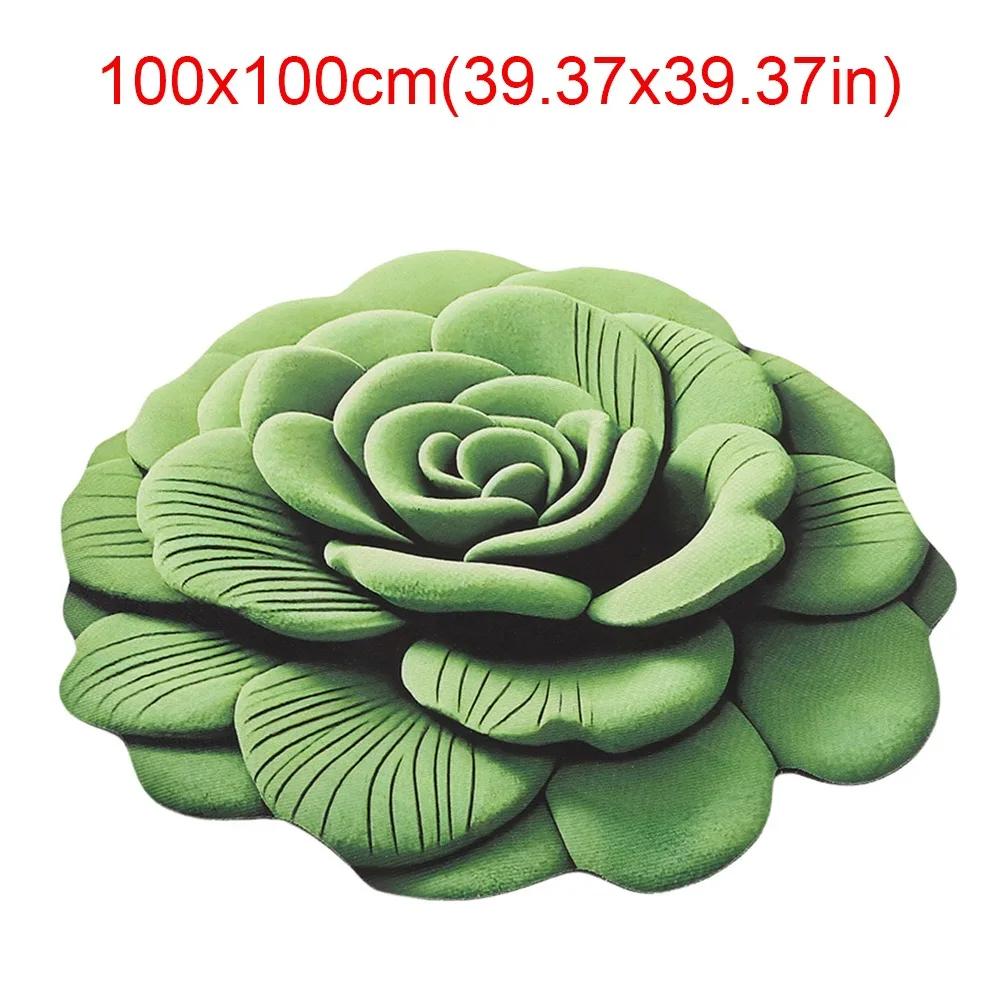 Special-shaped Sunflower Carpet Soft Absorbent Flower Carpet 60x60cm Non-slip Door Gasket for Living Room Tea Table Bedside
