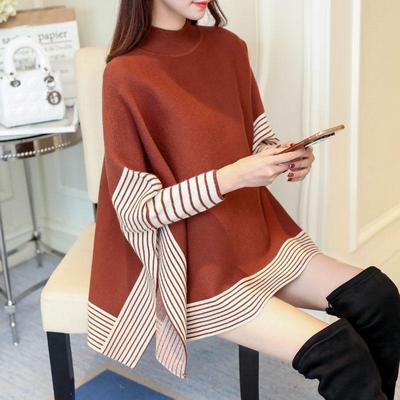 Autumn New Knit Sweater Cloak Sweater Women All-match Shawl Jacket Women Korean Loose