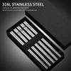 Food-Grade 304 Stainless Steel Cartoon Chopsticks - 5 Pairs Black Gift Set