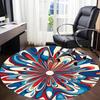 1pc Floral Abstract Office Round Area Rug, Indoor Mat Suitable For Office, Under Office Chairs Bedroom Living Room Home Decor, Room Deco