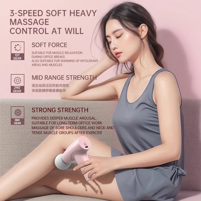 Mini Fascial Massage Gun Vibration Massage Machine Muscle Relaxation Neck and Back Compression Massager Portable Fitness