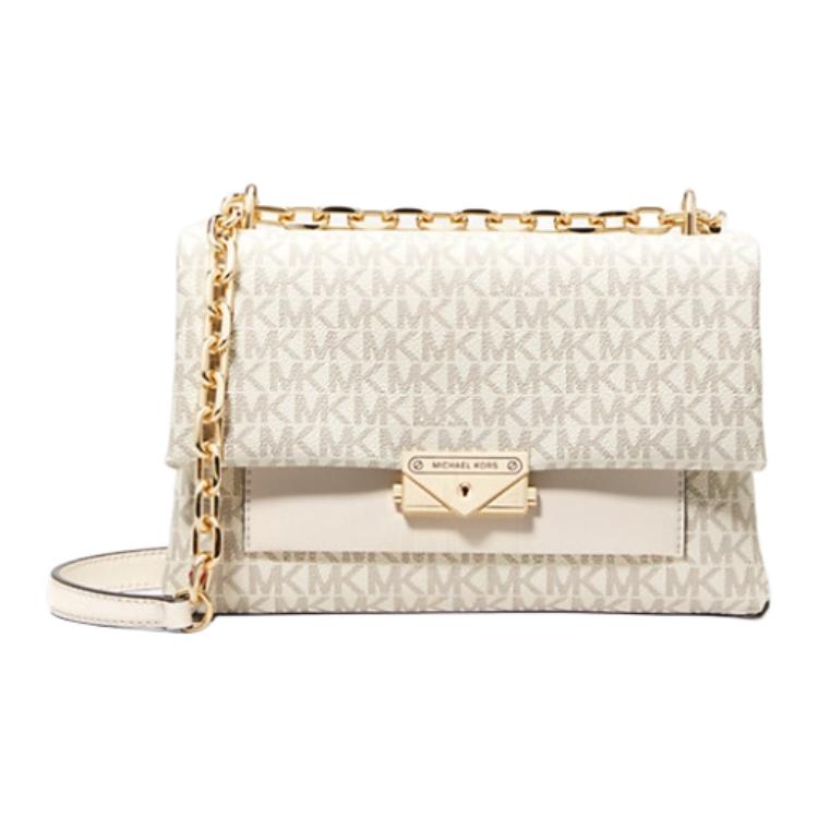 New MICHAEL KORS Cece Artificial Leather Envelope Bag, Crossbody Bag, Shoulder Bag Medium Women's Vanilla White 35F2G0EF8B-WHITE
