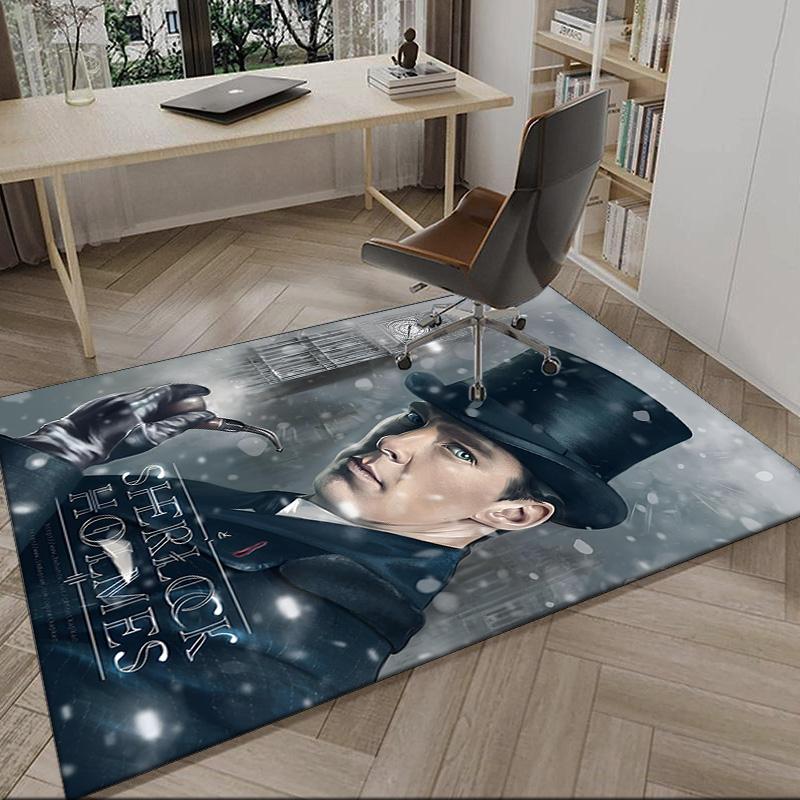 Sherlock Victorian Mystery Carpet, Kitchen Rugs, Yoga Mat, Non-Slip Mats, Rug for Bathroom, Living Room Bedroom, Camping Rugs Christmas Gift