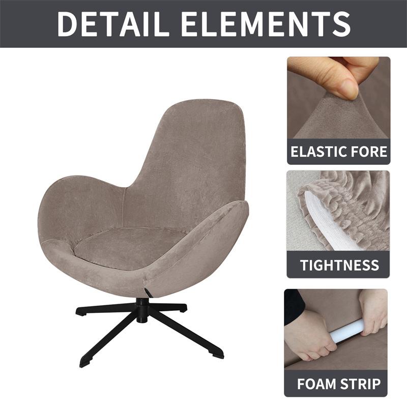 1Pz Coprisedia in Velluto Elasticizzato All-Inclusive Coprisedia per Sedia da Ufficio Curva per Sedia a Braccioli da Tempo Libero Relax per Hotel Casa Festa