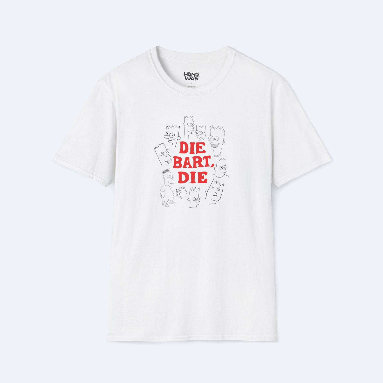 Die Bart Die Meme Quote T-Shirt Unisex White Cotton Graphic Tee Funny Pop Culture Streetwear Casual Vintage Style Gift Idea L