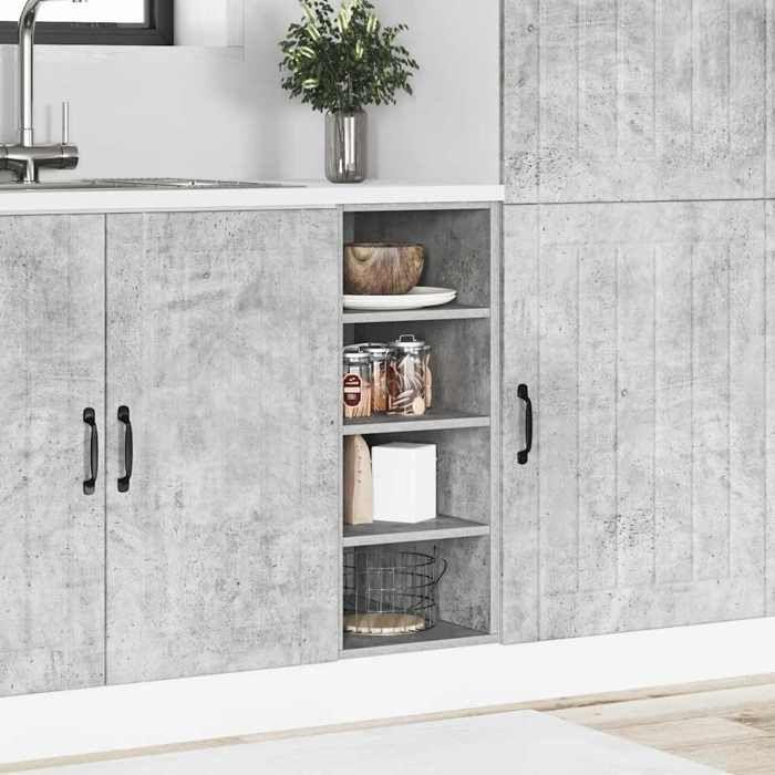 VidaXL Meuble bas "Riga" Gris béton 30 x 44,5 x 81,5 cm Bois d'ingénierie 854196