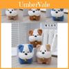Adorable Plush Dog Keychain Pendant Soft Stuffed Toy Cute Blue And Brown Designs