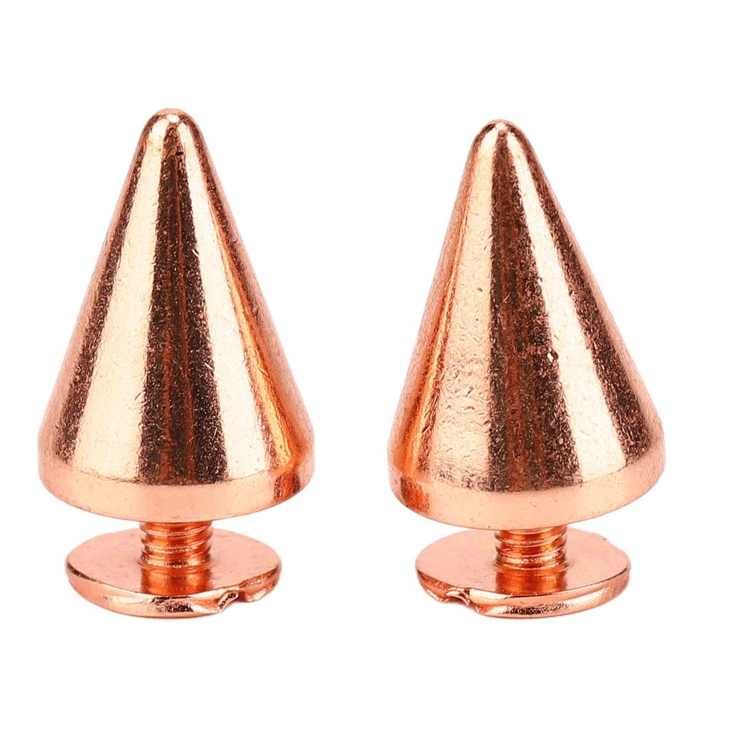 100 Sets Punk Cone Spikes Studs Electroplating Rose Gold Punk Cone Spiked Screw Rivets DIY Punk