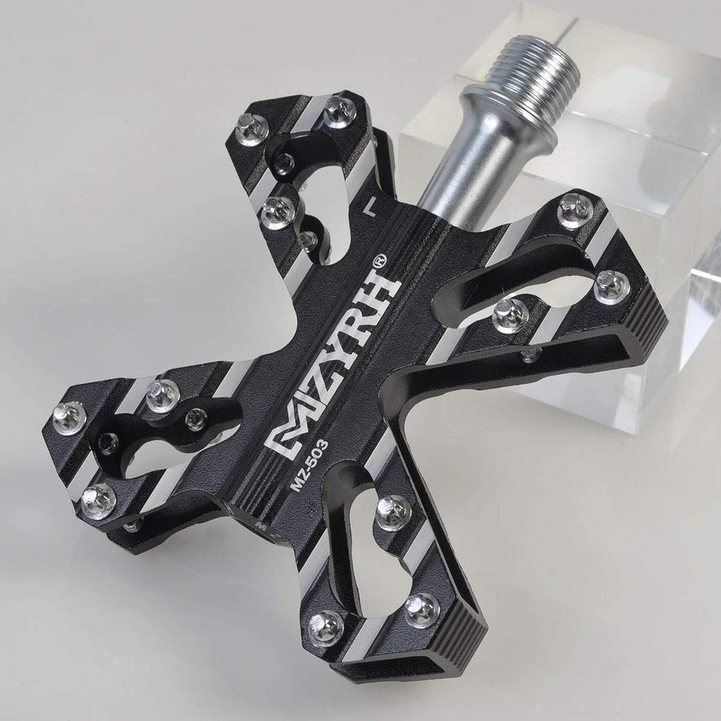 ThinkTop Bicycle Pedal Aluminum for Road and Mountain Black 3-Bearing Axle, 9/16", Ultra-Lightweight, Alloy, High-Strength Lubricant, Bikes, MTBs,