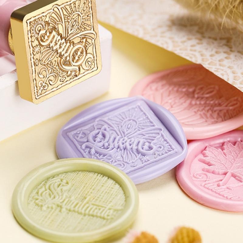 Wax Seal Stamp-Words Phrases Sealing Wax Stamp Flower Sealing Stamp for Envelope Wedding Invitations Card Decorations