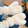 Winter Continuous Fingers To Ride A Bicycle Fashionable Cute Girl and Student Male Plus Velvet Imitation Rabbit Fur Gloves Warm Windproof Plush Gloves