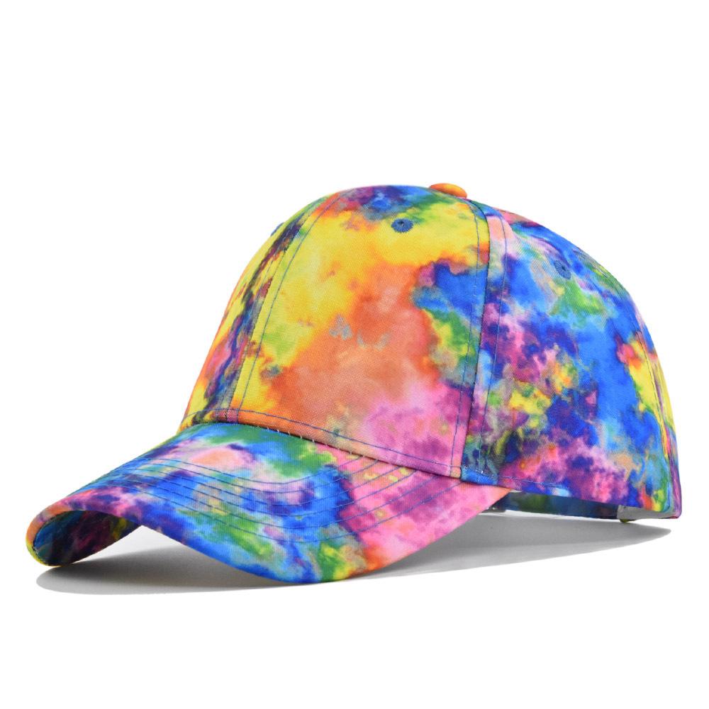 Baseballová čepice Nová Jarní Sluneční klobouk Tie-dyed Barevná Pánská Dámská Unisex-Dospívající Bavlněná Snapback Čepice Vintage Hip Hop Letní Klobouk