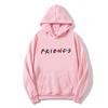 Women's Hooded Long Sleeve Graphic Hoodie Loose Fit Preppy Style FRIENDS Letter Print Pullover Sweatshirt Casual Warm Top for Spring Daily Outfit