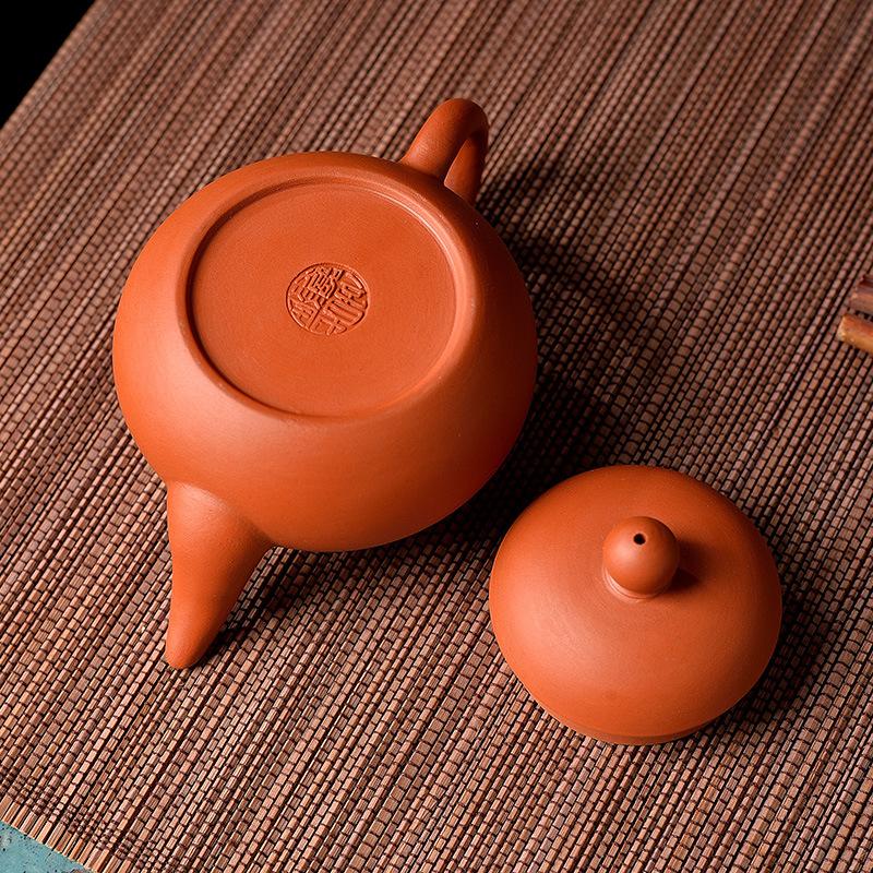 Hand-pulled pot Zhu clay pot Zisha pot Zhang's all hand-made teapot Household small pear-shaped pot Kung Fu tea set