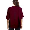 Summer New Women's Mid-sleeve Elegant Casual Solid Color V-neck Chiffon Shirt