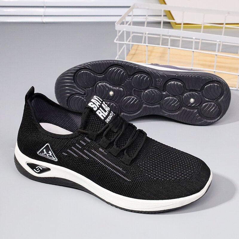 Men's shoes sports shoes summer breathable fly-woven mesh shoes casual coconut shoes comfortable breathable massage sole single shoes