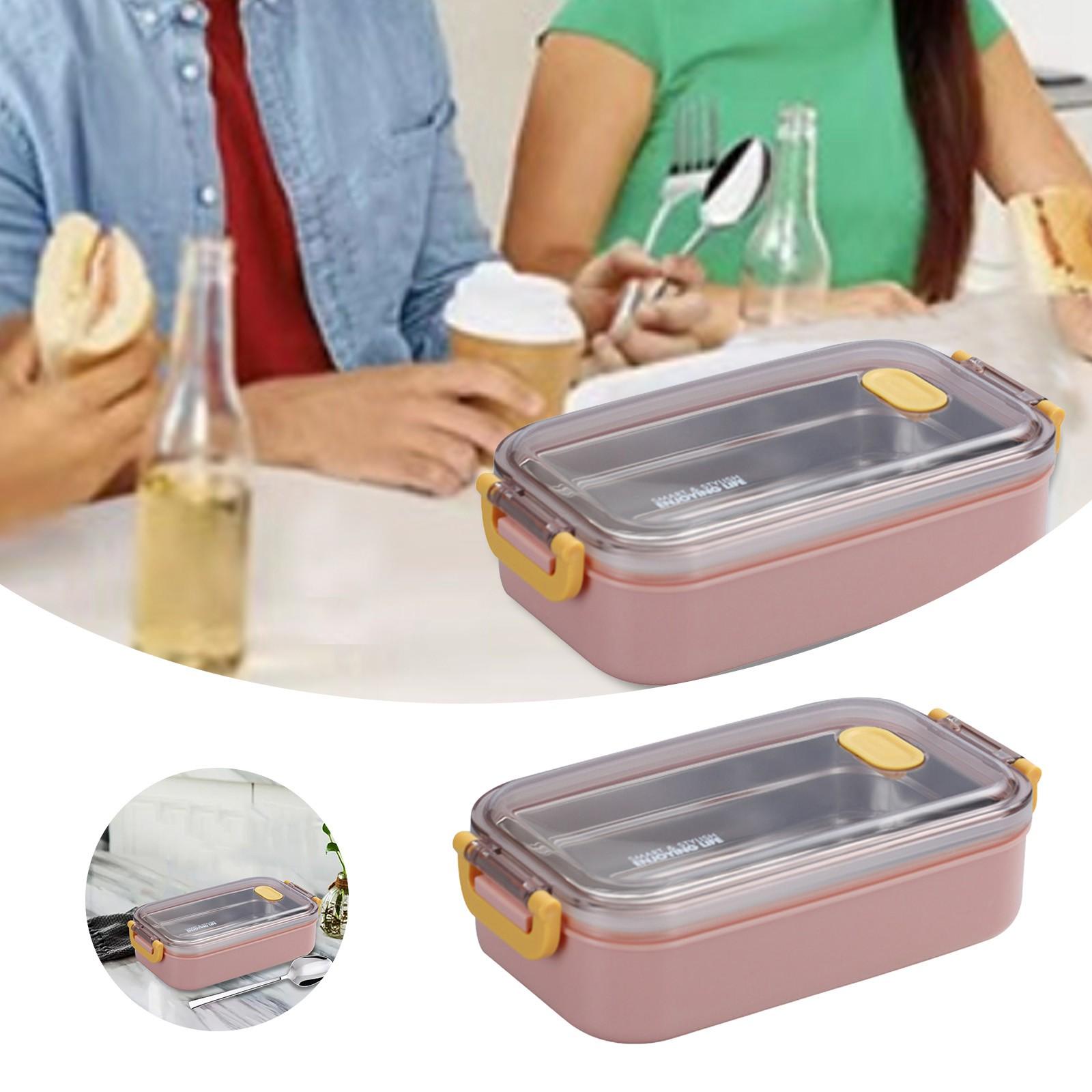 

Lunch Box Meal Prep Container Stainless Steel Insulated Layer Bento Food Container Storage Lunch Box Airtight Coffee Canister розовый