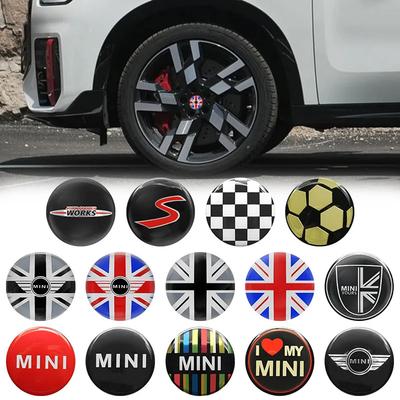 4PC 52mm Epoxy Car Styling Wheel Center Hub Caps Emblem Badge Stickers For MINI COOPER One S JCW R50 R53 F55 F56 R57 R58 R59 R60