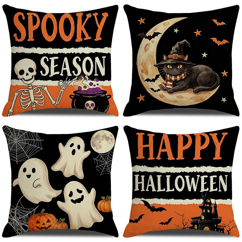 Halloween Throw Pillows with A Spooky Atmosphere for Party Decoration, Seat Cushions, Sofa Cushions for The Living Room