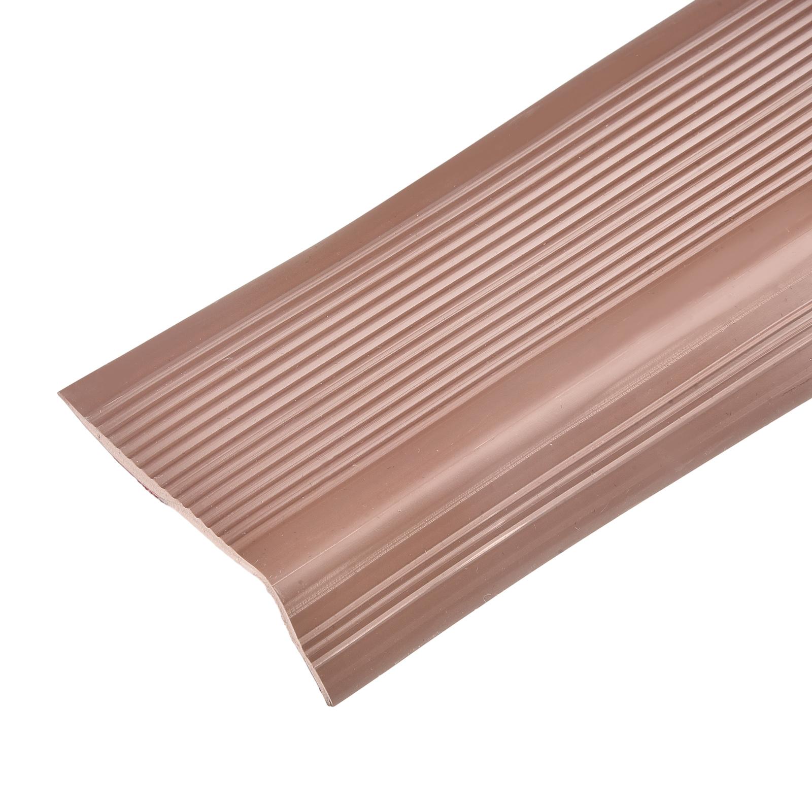 

PVC Stair Edge Protector Non Slip Waterproof Stair Nosing Trim for Safe Steps and Edge Protection Indoor Outdoor коричневий