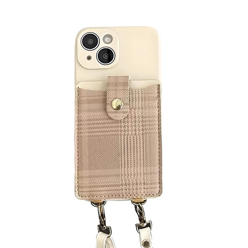 For IPhone16 Promax Coin Purse Card Holder Mobile Phone Case for Apple 15 Crossbody Rope Anti-fall Women's New Light Luxury