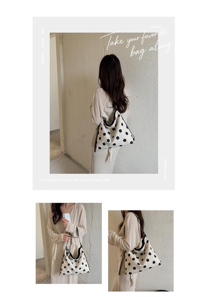 Lässige Polka Dot Damen-Crossbody-Tasche mit großer Kapazität, leicht - Vielseitige Umhängetasche für den Weg zur Arbeit 2026