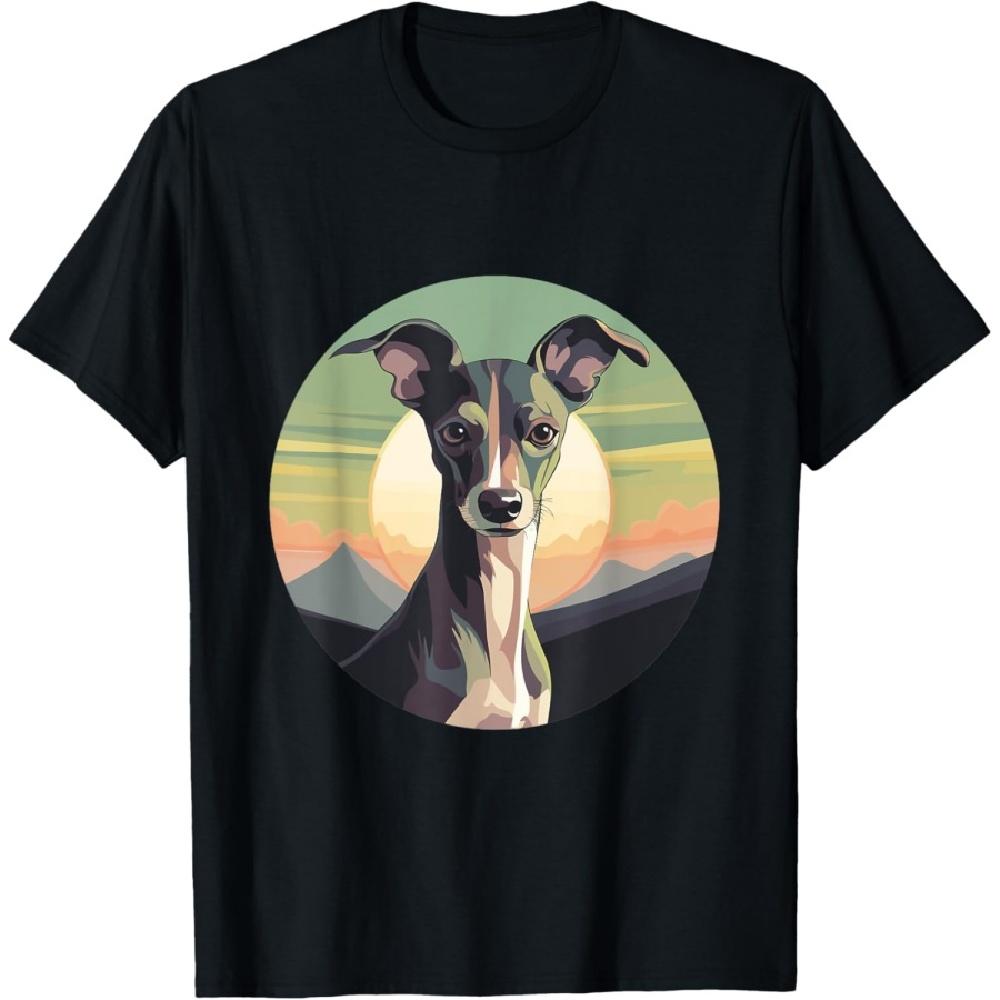 

Футболка с ветряным колокольчиком породы итальянская борзая для мужчин, женщин и детей(5) XXXXXL чёрный