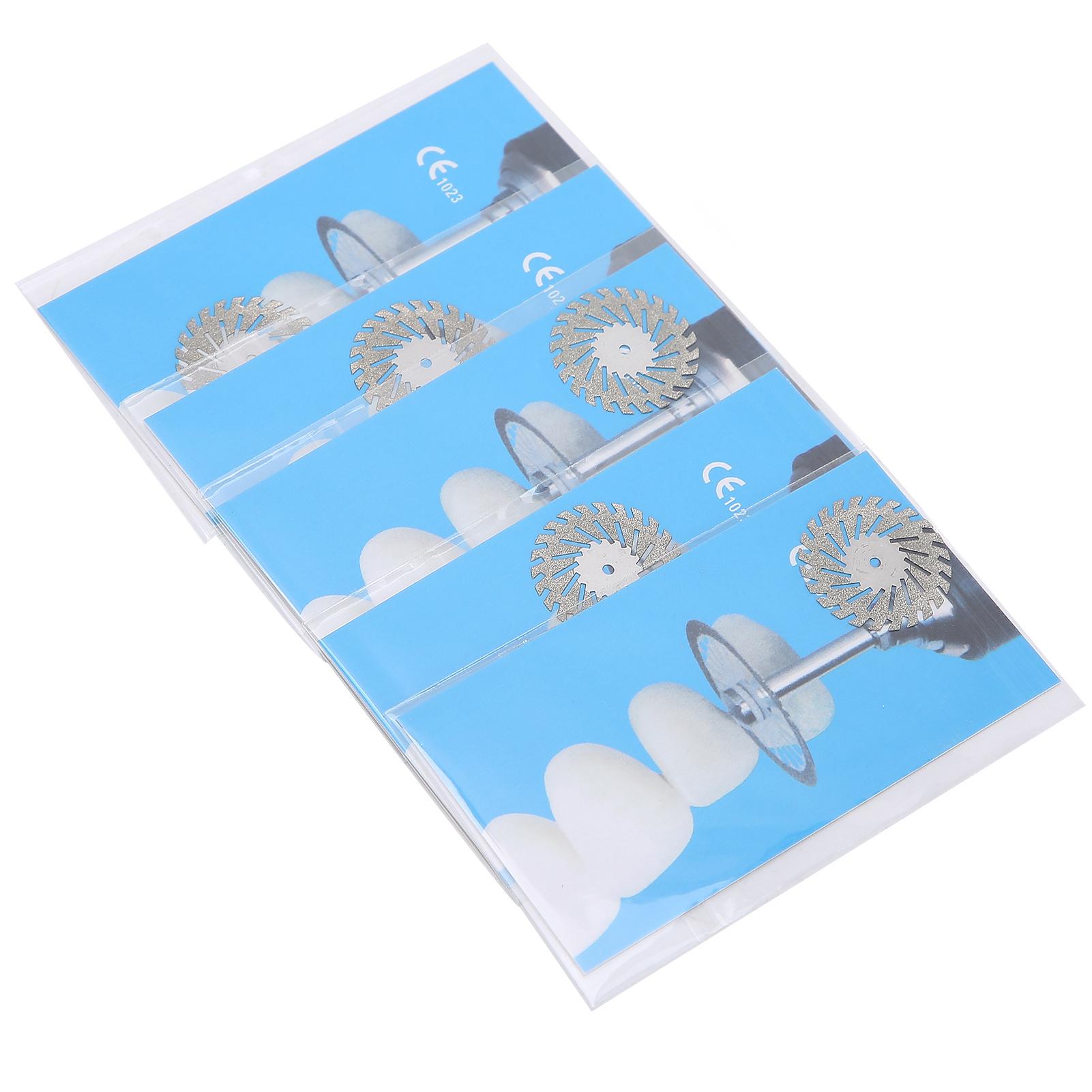 

5 шт. стоматологических алмазных дисков с двухсторонним креплением, тонкие алмазные диски для резки зубов(8 # )