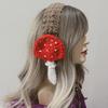 Handmade Crochet Mushroom Hairband Ear Warmer For Women Girl Soft Cotton Hair Accessory For Daily Use Special Event