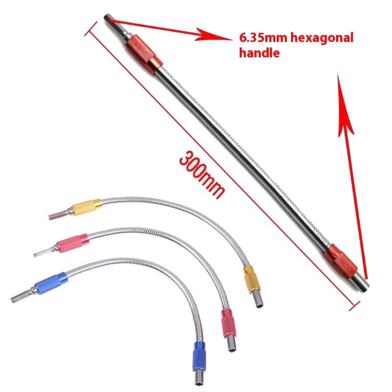 300mm Länge Biegsame Elastische Gelenkkopfschaft 1/4 Sechskant Schaft Sechskant Schaft Schnell Flexible Bohrerverlängerung Für Schraubendreher