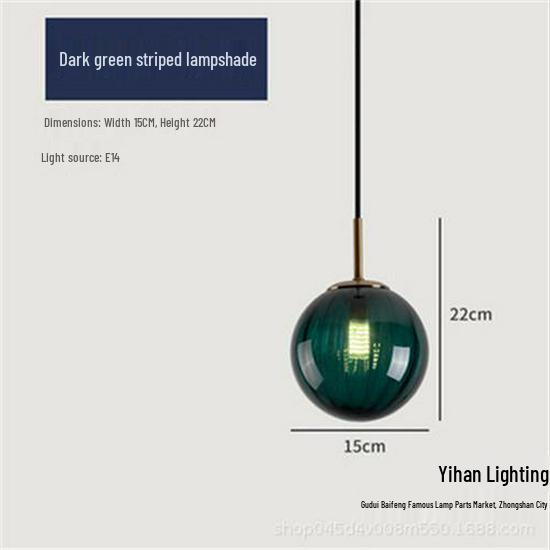 Nordic Modern Pendant Light – Minimalist Glass Fixture for Coffee Shops, Bedside, Bar Counters