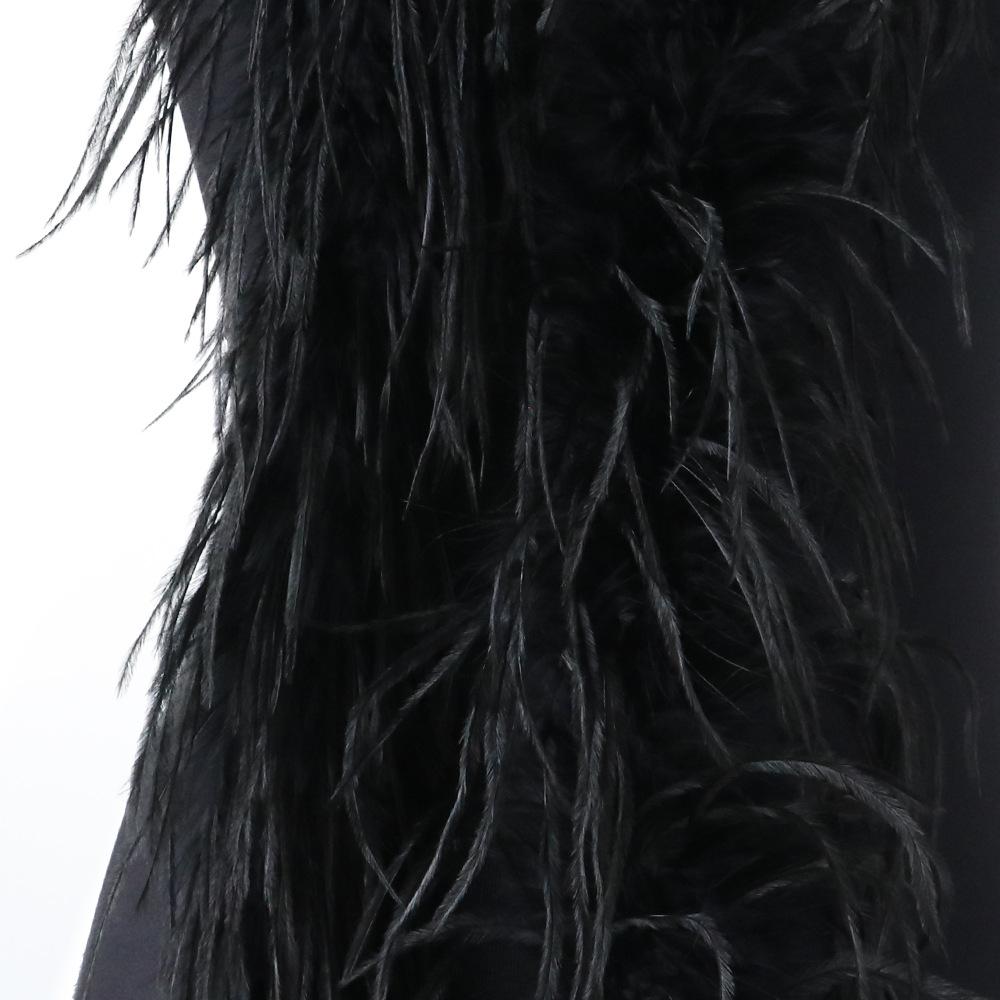 

Size 2/1 Beautiful Fluffy Ostrich Feather Scarf Dress Skirt Clothing Shawl Crafts Accessories чорний