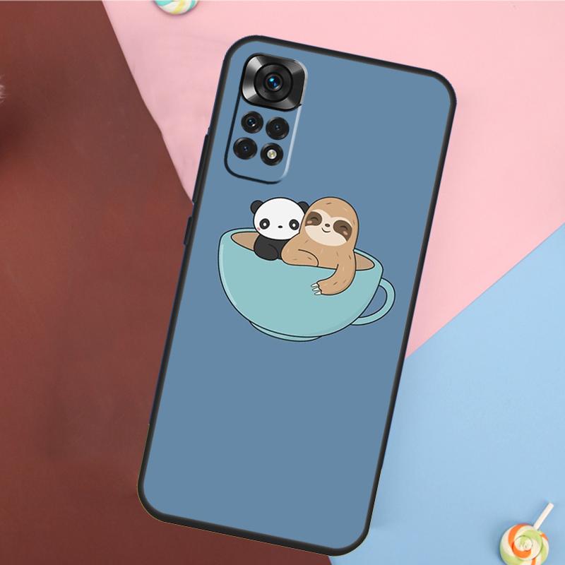 Kawaii Cute Sloth Face Cover For Xiaomi Redmi Note 14 13 Pro 12 11 9 10 9S 10S 11S 12S Redmi 14C 10C 12C 13C Case