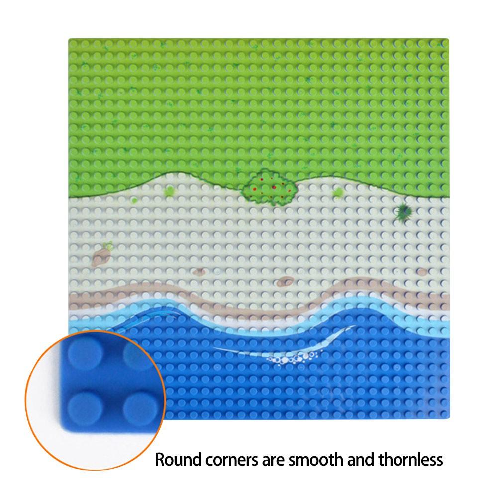 1 PC 32 X 32 dots Island Grassland Construction Bricks Base Plate Kit Small particles Seabeach Long Beach Desert grass Children Playthings