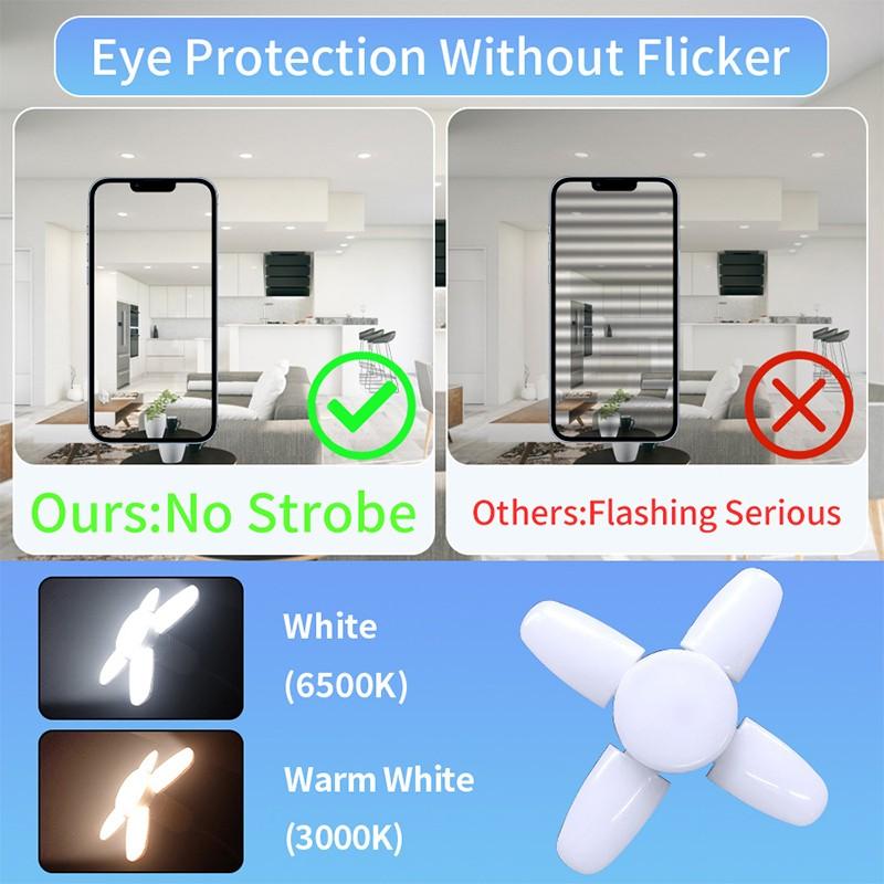 E27 Foldable Light Non Stroboscopic Energy-Saving Light Bulbs For Household Garages Ceiling Chandelier