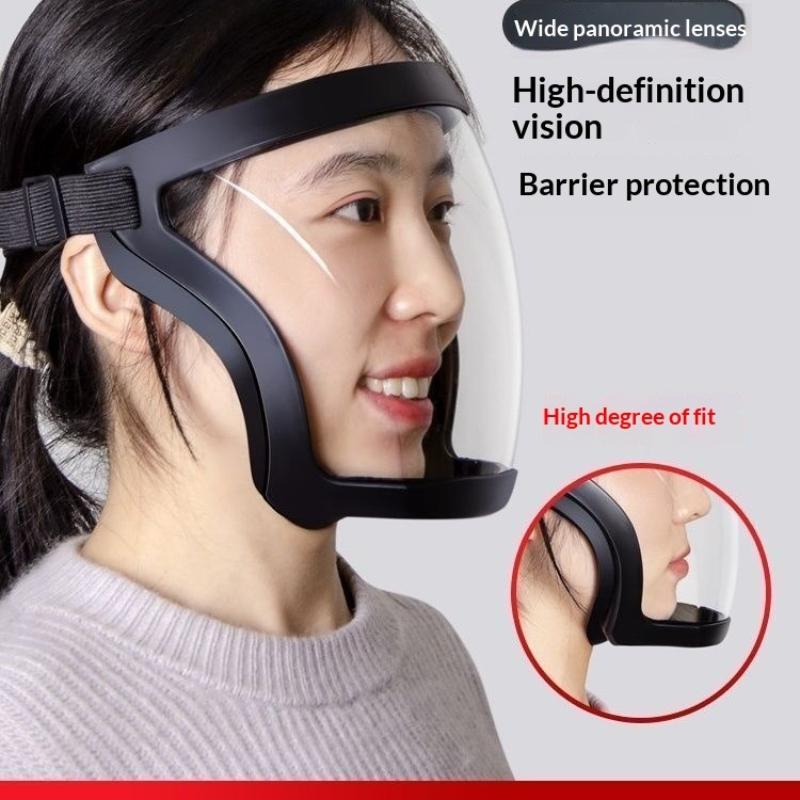 1/2Pcs Full Face Protective Mask High Transparency Waterproof Anti Fog Dust Oil Fume Proof for Adults Cooking Spray Polished