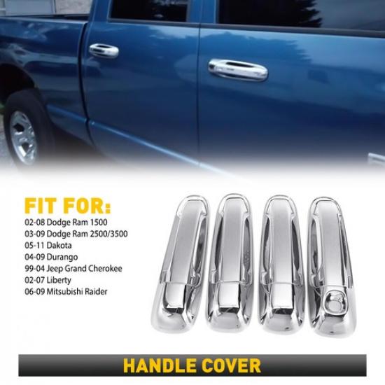 For 2002-2008 Dodge Ram 1500 2500 3500 Chrome 4 Door Handle + Tailgate Covers
