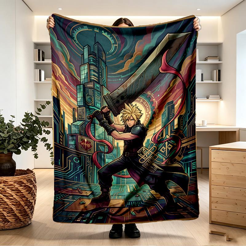 Final Fantasy Print Blanket - Soft & Comfortable, for Bedroom, Travel, Sofa, Home Decoration - Birthday Christmas Gift for Friend