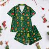 Women's 2 Piece Christmas Print Short Sleeve Casual Shorts Set