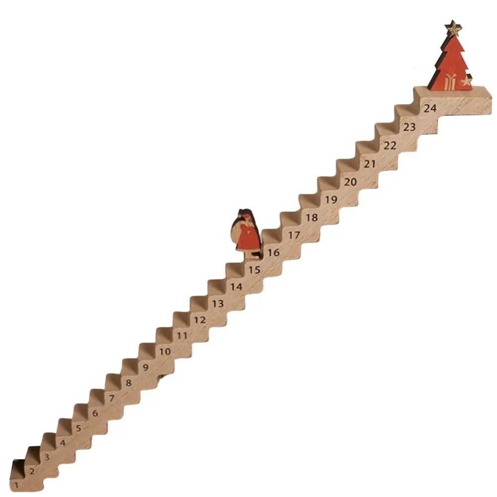 

Gift Wooden Christmas Countdown Calendar Stairs Climbing Stars Santa Claus Calendar New Year Xmas Ornament Christmas Holiday -2